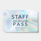 Holografisches Pool Party Personal All Access Pass Ausweis (Rückseite)