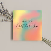 Holografisches Rainbow Blush Pink Geschenkgutschei Quadratische Visitenkarte