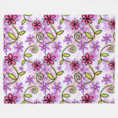 Holografisches Rainbow-Floral-Collage Fleecedecke (Vorderseite (Horizontal))