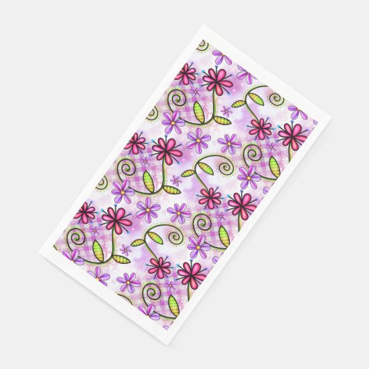 Holografisches Rainbow-Floral-Collage Serviette (Ecke)