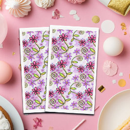 Holografisches Rainbow-Floral-Collage Serviette