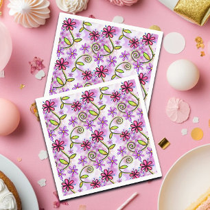 Holografisches Rainbow-Floral-Collage Serviette