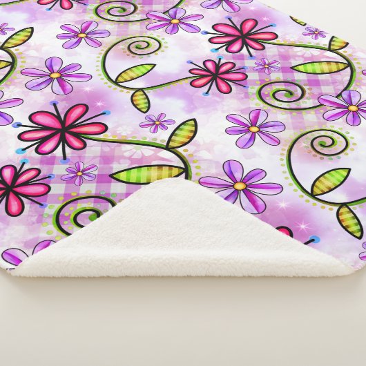 Holografisches Rainbow-Floral-Collage Sherpadecke (3/4)