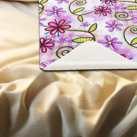 Holografisches Rainbow-Floral-Collage Sherpadecke