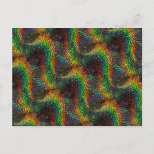 Holografisches Rainbow Lights Glitzer Wave Postkarte (Vorderseite)