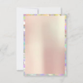 Holografisches Rosa Brautparty Sweet 16. PEARLY Einladung (Rückseite)