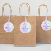 Holografisches Rosa Geburtstag danke Runder Aufkleber