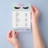 Holografisches Salon-Preislistenmenü Flyer (Handgriff)