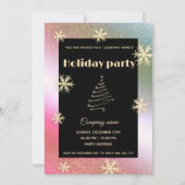 Holografisches Schneeflocken Weihnachtsfest im Unt Einladung (Vorderseite)