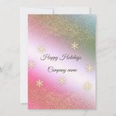 Holografisches Schneeflocken Weihnachtsfest im Unt Einladung (Rückseite)