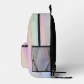 Holografisches Schwarzes Monogramm Bedruckter Rucksack (Rechts)