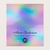 Holografisches Script Moderne Imitate Rainbow Irid Visitenkarten (Außenseite Aufgefaltet)