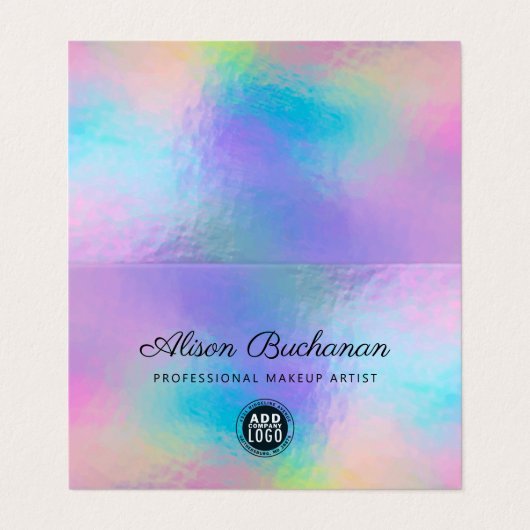 Holografisches Script Moderne Imitate Rainbow Irid Visitenkarten (Außenseite Aufgefaltet)