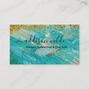 Holografisches Signatur-Script Modern Glam Glitter Visitenkarte