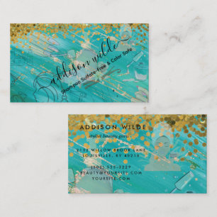 Holografisches Signatur-Script Modern Glam Glitter Visitenkarte
