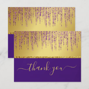 Holografisches Signatur-Script Modern Gold Glitter Postkarte
