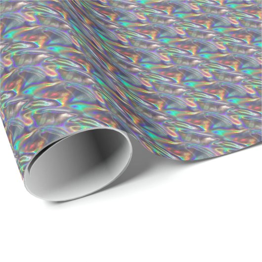 holografisches Silber Geschenkpapier (Rolleneckpunkt)