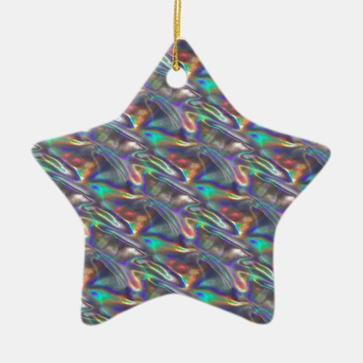 holografisches Silber Keramik Ornament (Vorne)