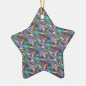 holografisches Silber Keramik Ornament (Links)
