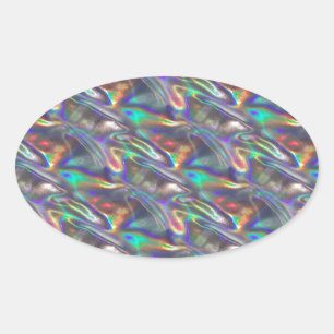 holografisches Silber Ovaler Aufkleber