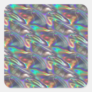 holografisches Silber Quadratischer Aufkleber