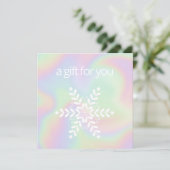 Holografisches Snowflake Holiday Geschenk (Stehend Vorderseite)