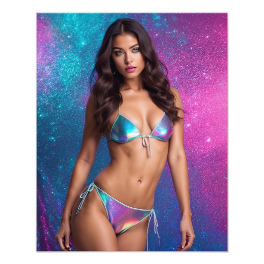 Holografisches Swimsuit Fotodruck (Vorne)