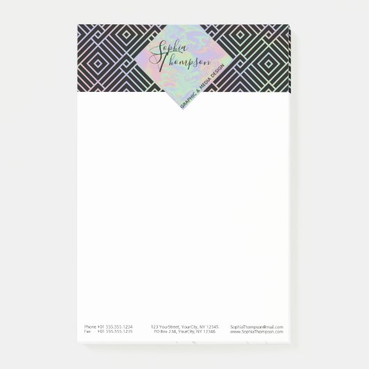 Holografisches symmetrisches Muster - Post-it®-Anm Post-it Klebezettel (Vorderseite)