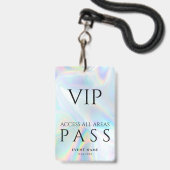 Holografisches VIP All Access Pass Event Ausweis (Front with Lanyard)