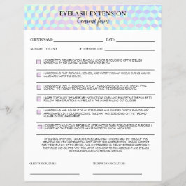 Holografisches Wimpern-Einverständnisformular Flyer