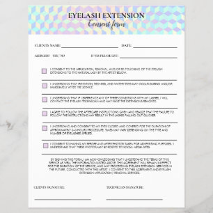 Holografisches Wimpern-Einverständnisformular Flyer