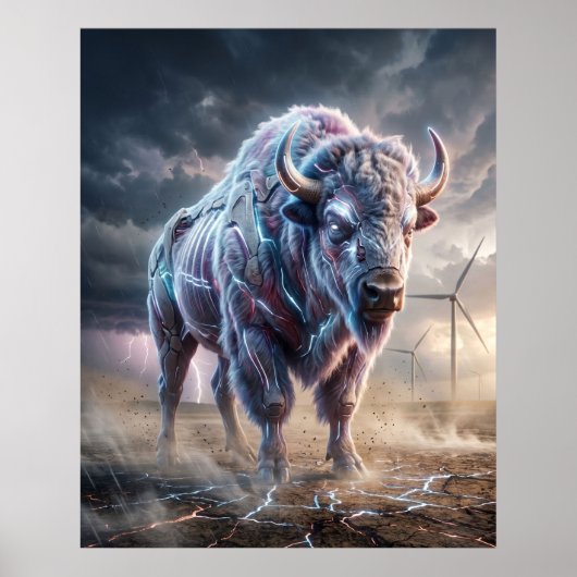 Hologram Bison Storm Plains Poster (Vorne)