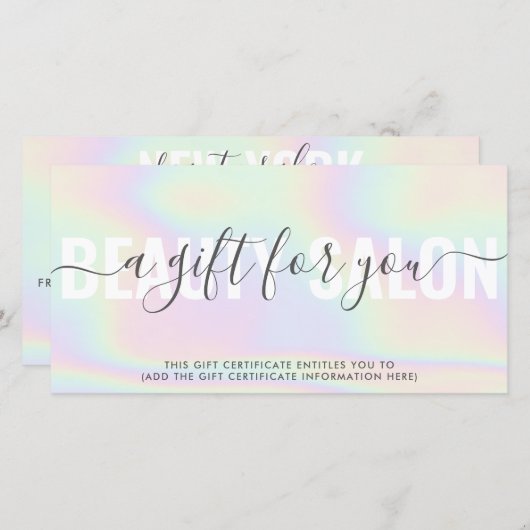 Hologram elegante Einhorn Regenbogensalon Geschenk (Vorne/Hinten)