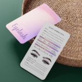 Hologram Eyelash Extension Client Record Map Visitenkarte