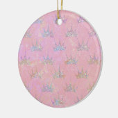 Hologram Holograph Glitzer Crown Pink Swirl Marmor Keramik Ornament (Links)