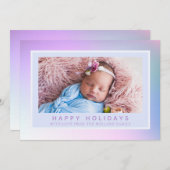 Hologram Pastel Christmas Foto Feiertagskarte (Vorne/Hinten)
