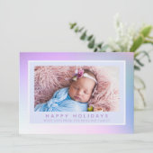 Hologram Pastel Christmas Foto Feiertagskarte (Stehend Vorderseite)