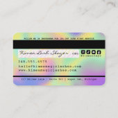 Hologram Rainbow Gold Glitzer Luxus Kreditkarte Visitenkarte (Rückseite)