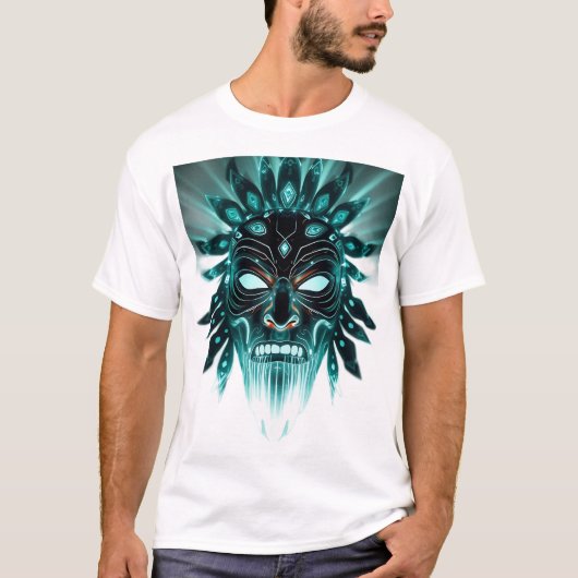 Hologram Tribal Face T - Shirt (Vorderseite)