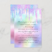 Hologram Unicorn Mermaid 16. 15. Pastel Einladung (Vorne/Hinten)