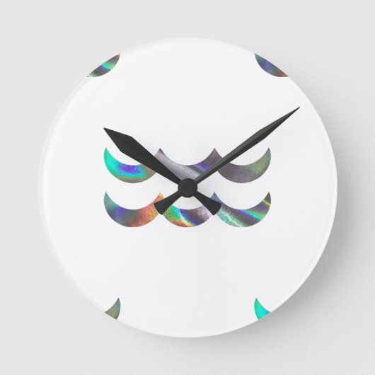 Hologramm Aquarius Runde Wanduhr (Vorderseite)