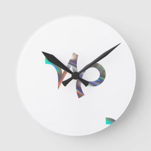 Hologramm Capricorn Runde Wanduhr