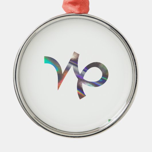 Hologramm Capricorn Silbernes Ornament (Vorne)