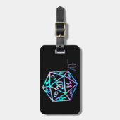 Hologramm D20 Crit AF | PnP Tabletop Gamer Dice Gepäckanhänger (Vorderseite vertikal)