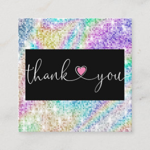Hologramm-Drehbuch-Herz danke für Ihre Bestellung Quadratische Visitenkarte