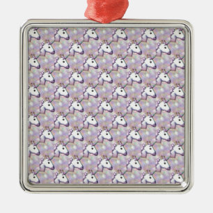 Hologramm-Einhorn-Emoji Ornament Aus Metall