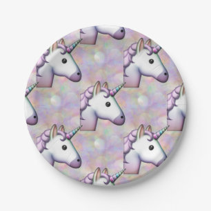 Hologramm-Einhorn-Emoji-Papier-Teller Pappteller