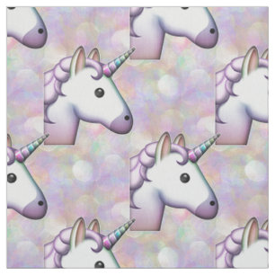 Hologramm-Einhorn-Emoji-Stoff Stoff