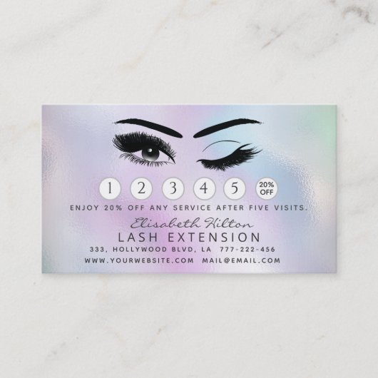 Hologramm für Lashes Visitenkarte (Vorderseite)
