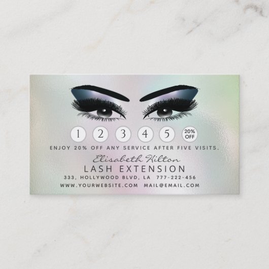 Hologramm für Lashes Visitenkarte (Vorderseite)